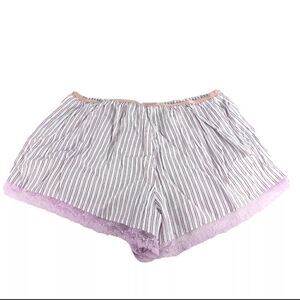 Victoria's Secret Lavender Stripes Lace Frilly Panties Sleep  Hipster